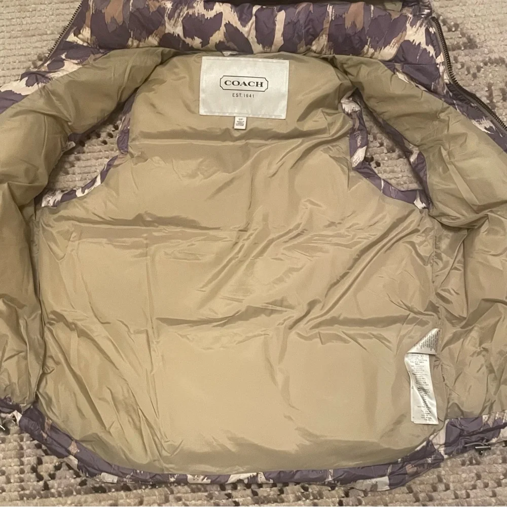 COACH  Size S/P Amimal Print Puffer Vest